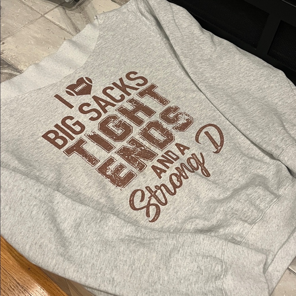 Gray Sweatshirt with Funny Football References